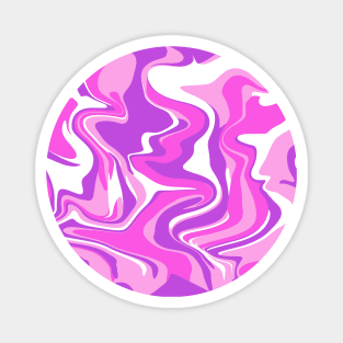 Abstract Marble Swirl Texture - Pink - Purple Tones Inspired Organic Flow Magnet